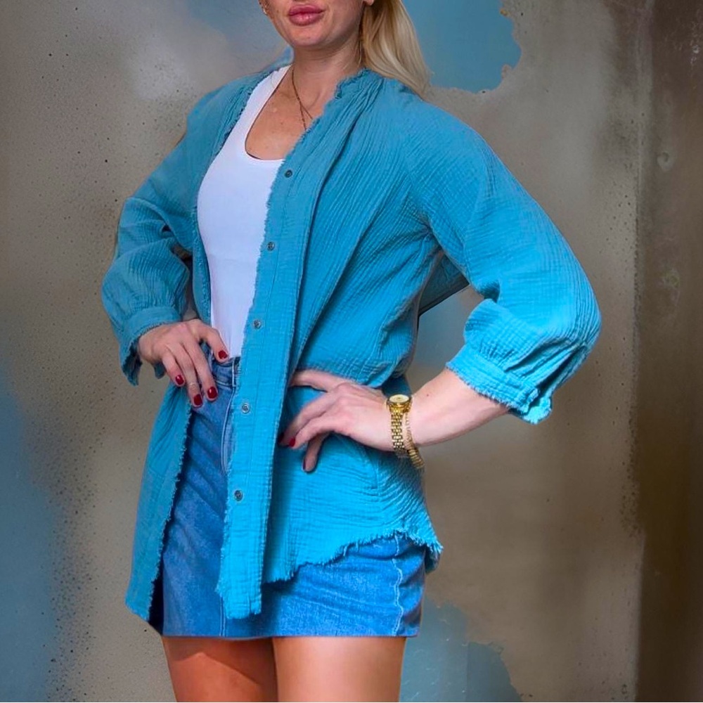 NWOT M Westbound 100% cotton long sleeve button up blouse